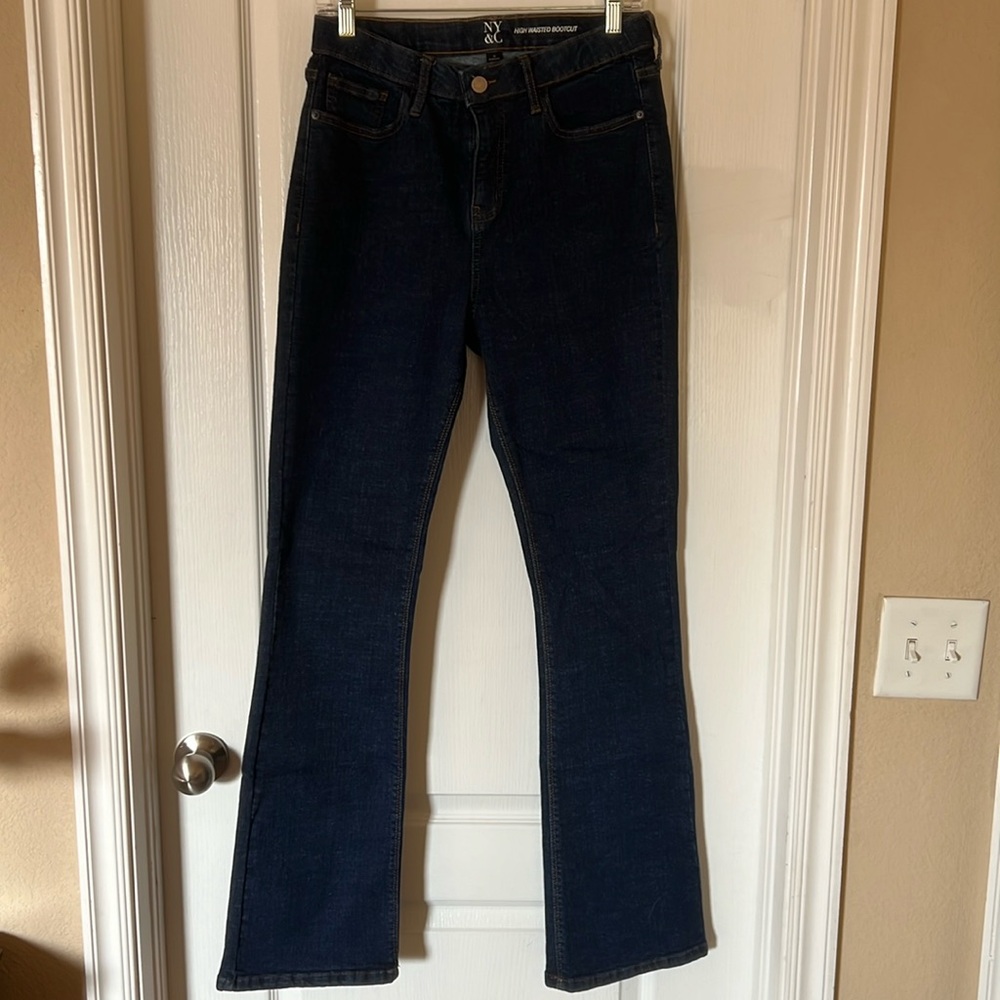 New York & Company Dark Wash High Rise Bootcut Jeans
